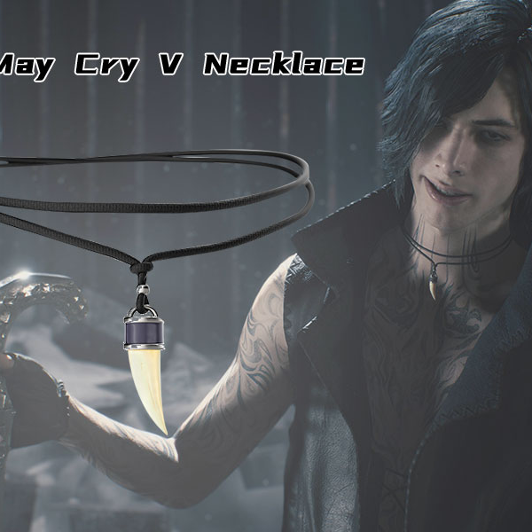 Coslive COSTHEME Devil May Cry 5 Nero Necklace Cosplay Accessories DMC 5  Zinc Alloy Pendant Necklace Game Anime Jewelry for Unisex Adult